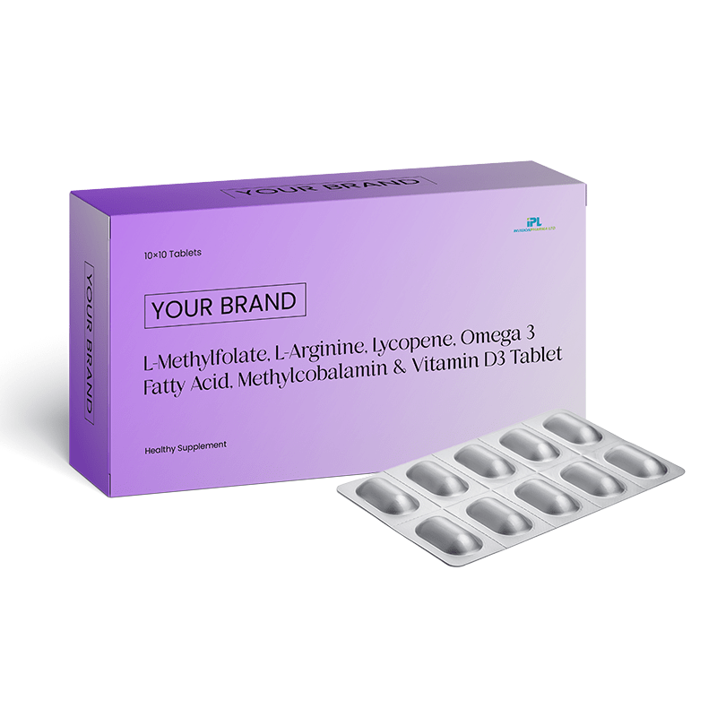 L-Methylfolate, L-Arginine, Lycopene, Omega 3 Fatty Acid, Methylcobalamin & Vitamin D3 Tablet