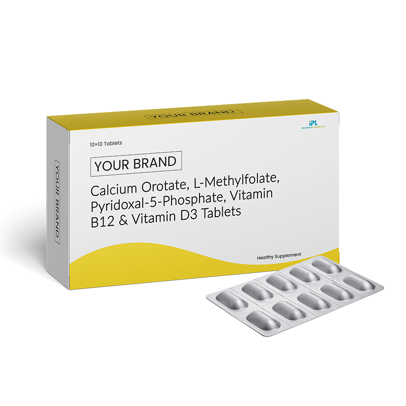 Calcium Orotate, L-Methylfolate, Pyridoxal-5-Phosphate, Vitamin B12 & Vitamin D3 Tablets